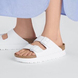 Papillio by Birkenstock Arizona Platform Vegan Birko-Flor Sandals White 36/5.5